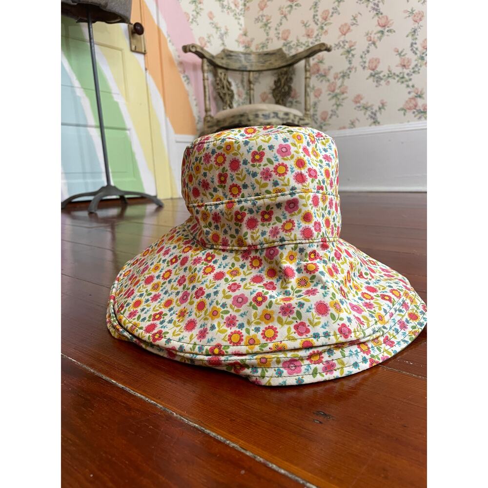 Natural Life NWT Floral Wide Brim Bucket Hat Boho Sun Hat Reversible - Picture 8 of 9